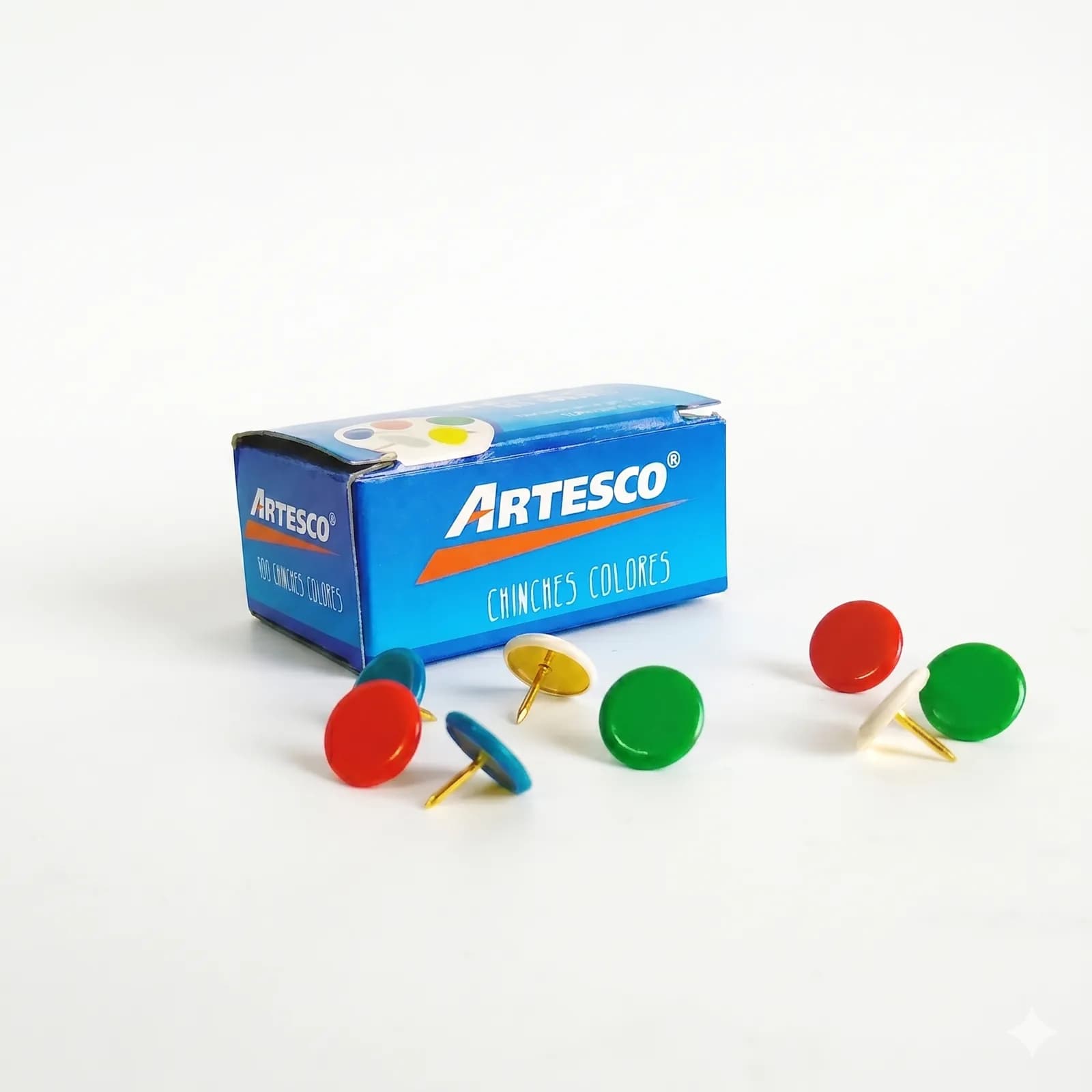 Tachuelas Artesco Colores Surtidos Caja 100 Unidades