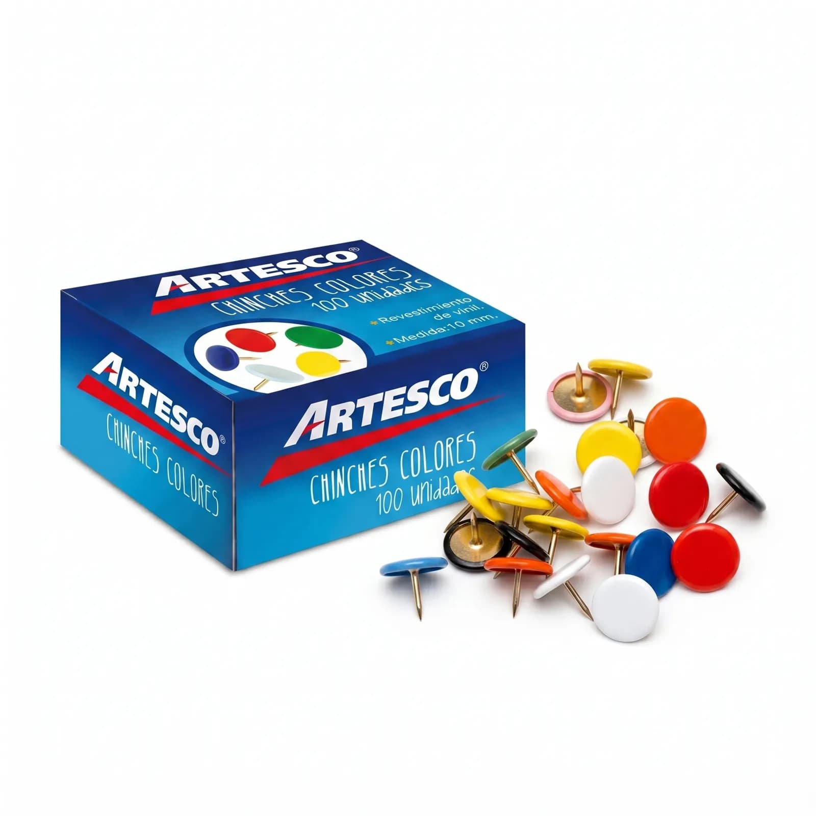 Tachuelas Artesco Colores Surtidos Caja 100 Unidades — imagen 3 de 4