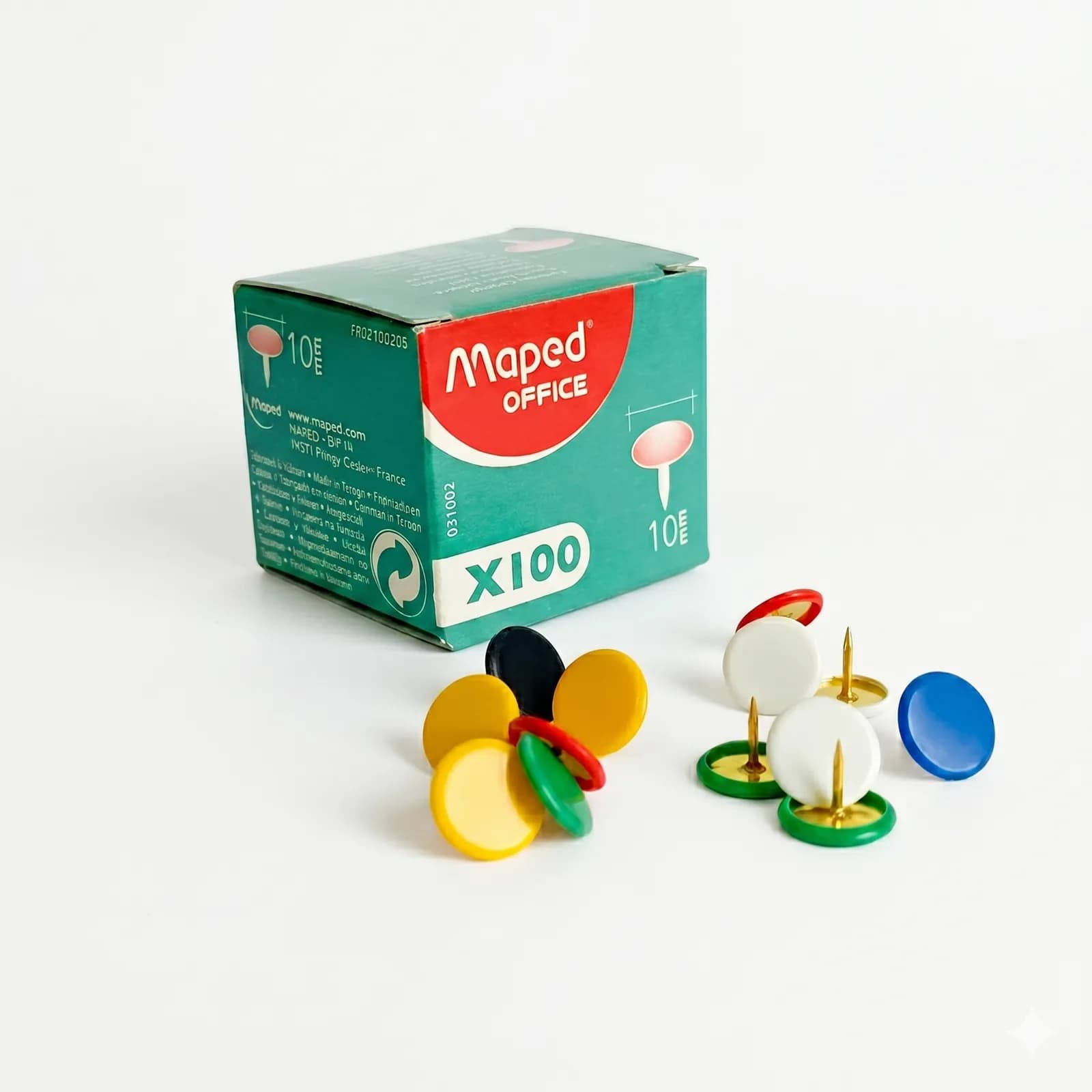Chinchetas Maped de Colores Surtidos en Caja de 100 Unidades