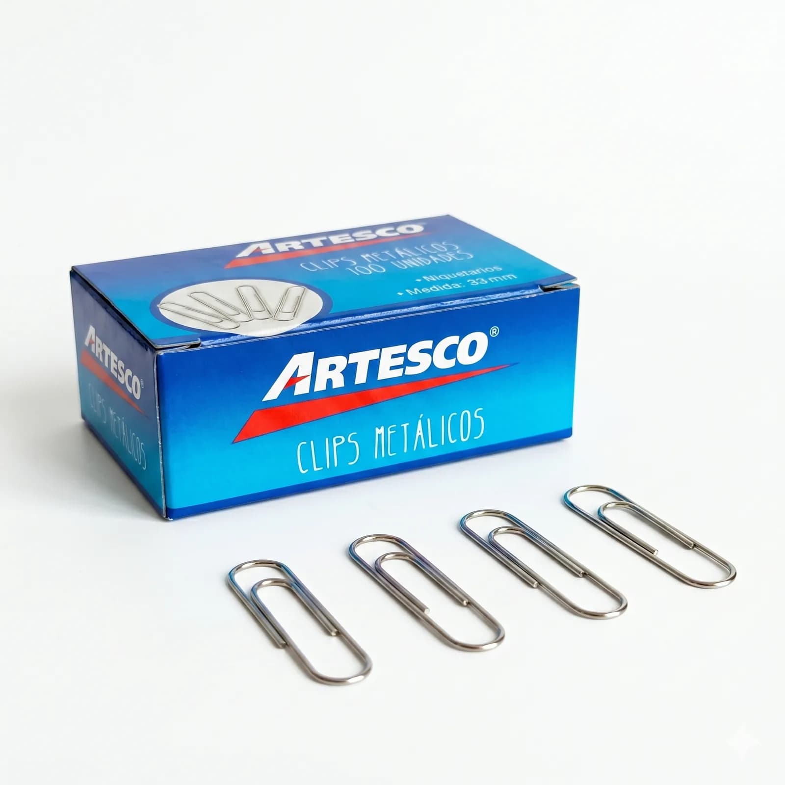 Clips de Oficina Artesco 32mm caja de 100 unidades